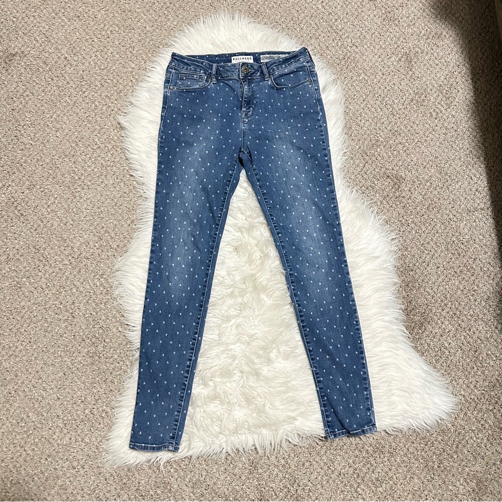 Bullhead Denim Co. Blue Patterned Skinny Jeans - Picture 2 of 9